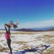 The grassy summit of Max Patch is a beautiful place to play in a windstorm.